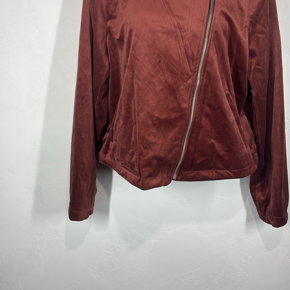 LC Lauren Conrad rust faux suede jacket size xl - Picture 3 of 12